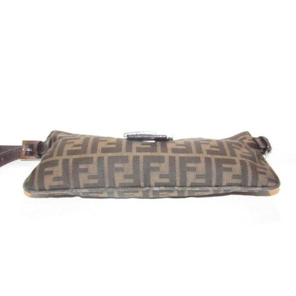 Fendi Baguette Style Shoulder Cross Body Zucco Print In Browns Canvas - Picture 7 of 12